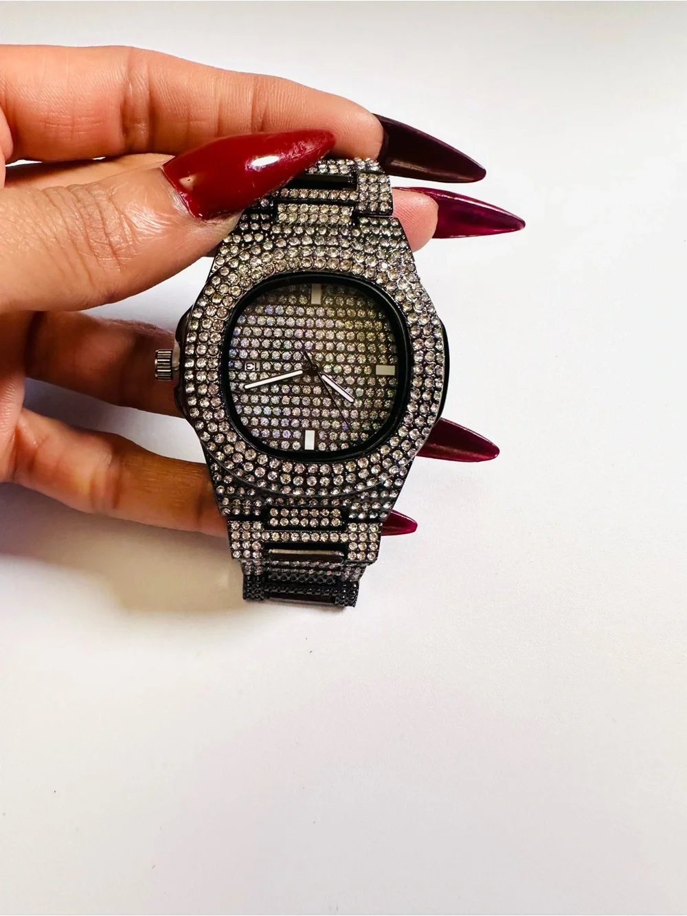 NEW Black Ice/ Hip Hop Unisex Bracelet Watch/ Sz 8 UNTESTED